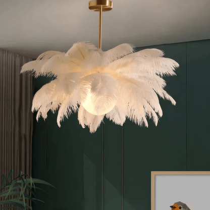 Art Deco Feather Pendant Light  Living Room
