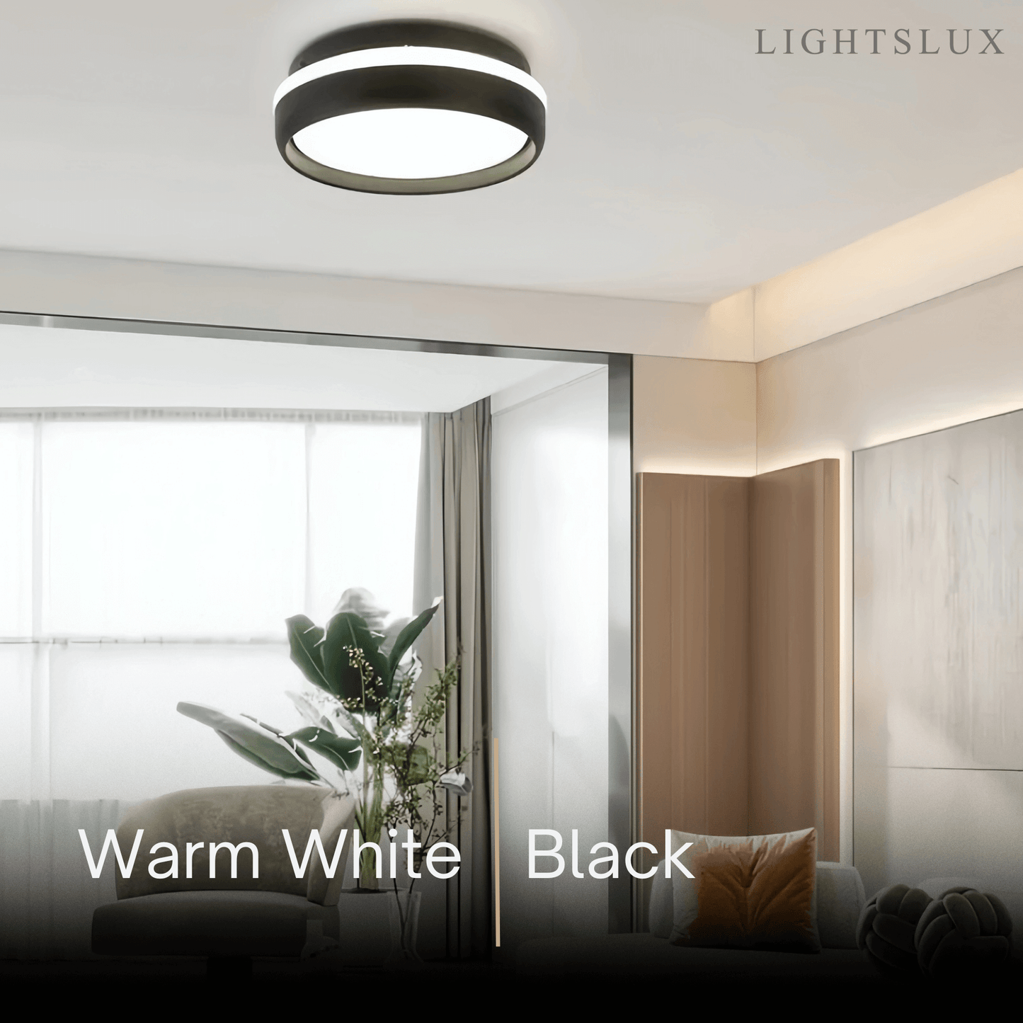 Embrace Modern Round Ceiling Light – Black