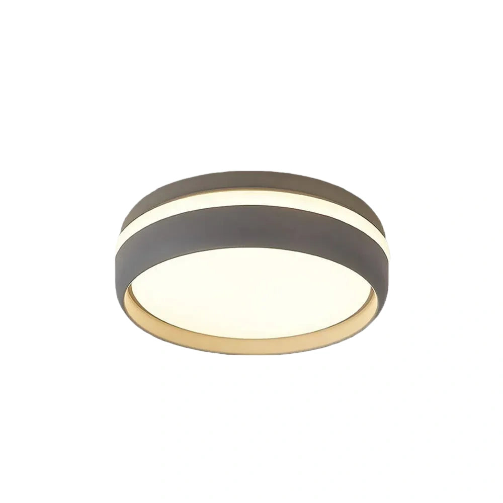 Embrace Modern Round Ceiling Light – Black or Grey Metal for Bedroom