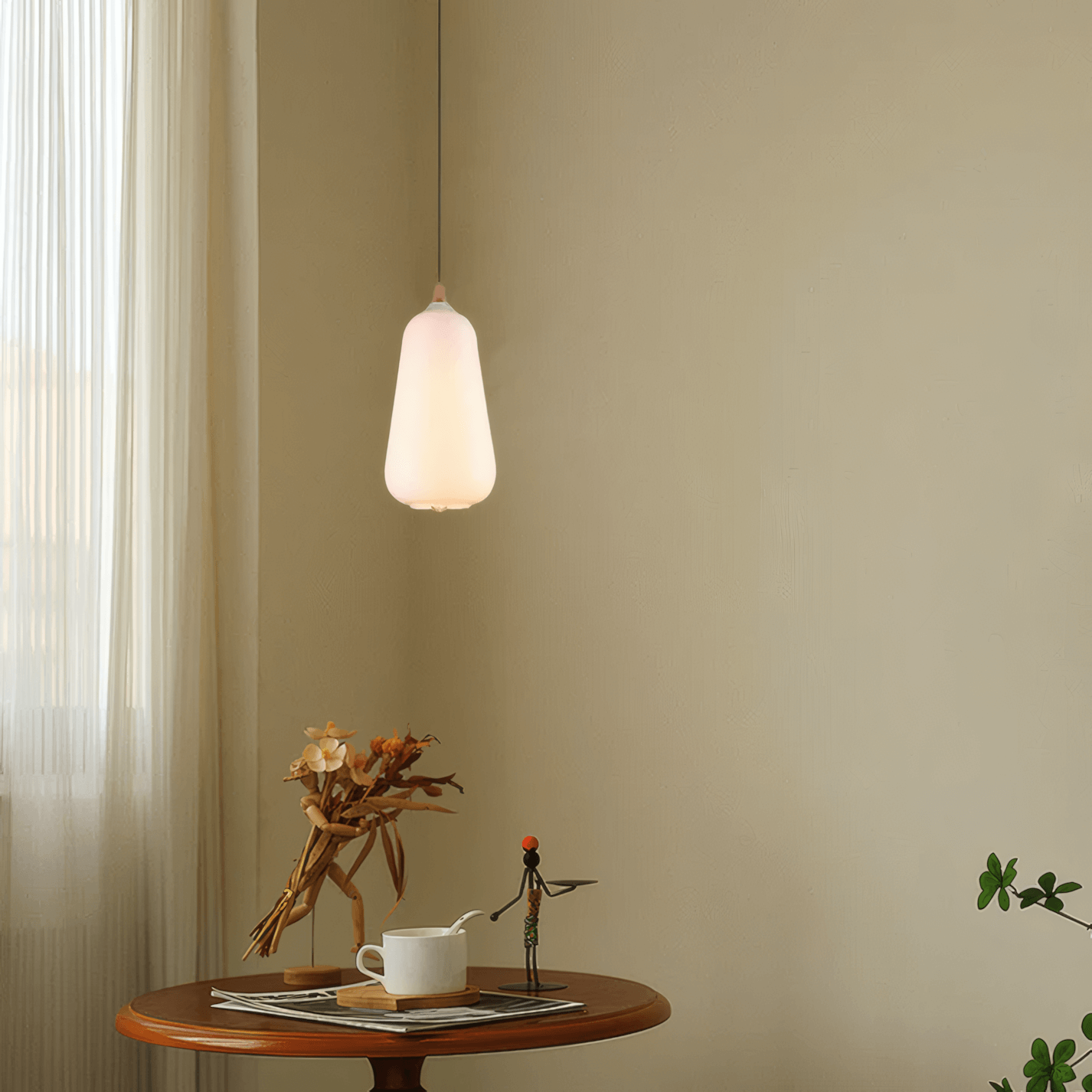 White Pendant Light Glass 