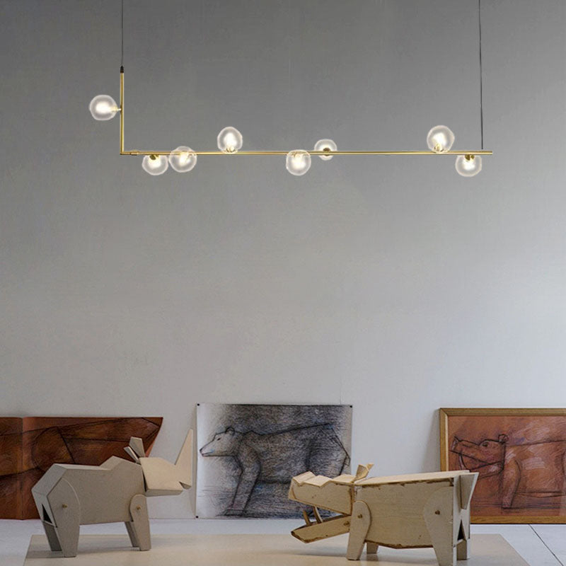 Pendant Light - Gold Metal & Glass for Kitchen