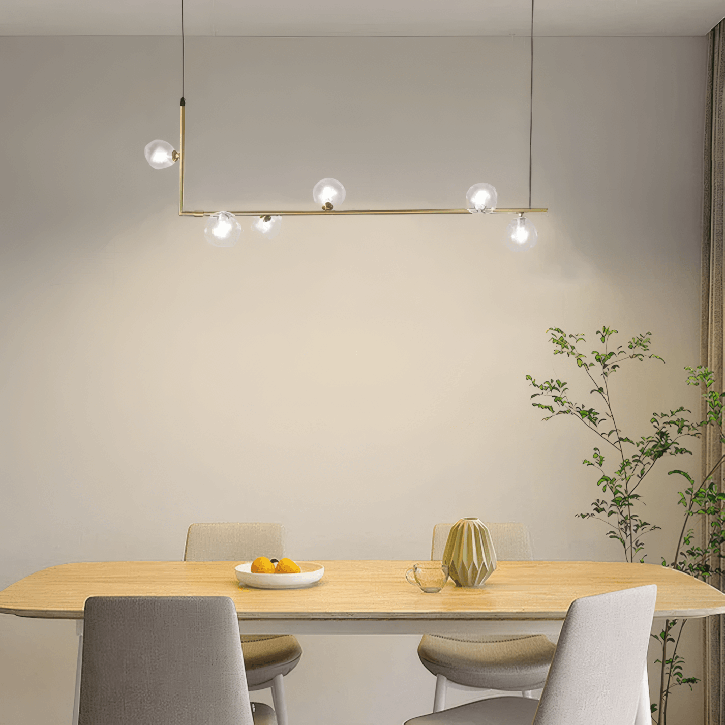 Minimalist Linear Pendant Light Kitchen