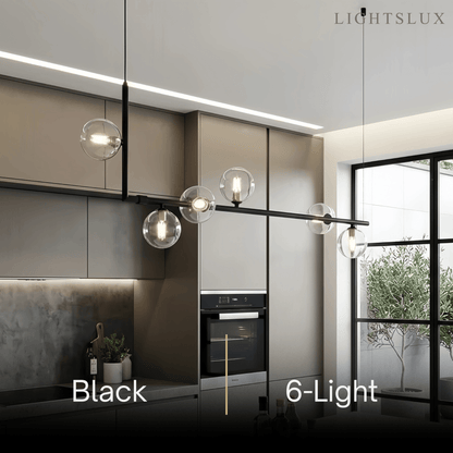 Nebula Minimalist Linear Pendant Light - Black