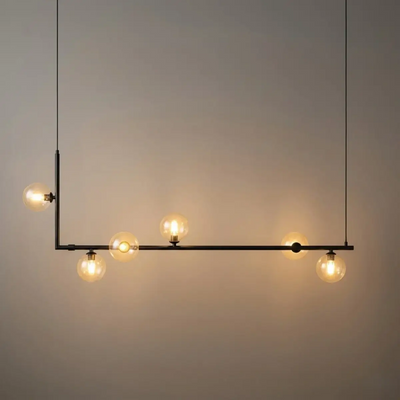 Nebula Minimalist Linear Pendant Light - Black