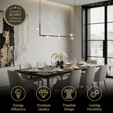 Nebula Minimalist Linear Pendant Light - Black