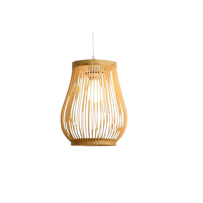 Bamburo Rustic Handwoven Rattan Pendant Light -- Natural