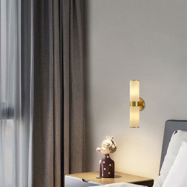 Royal Brass Wall Lamp Metal Glass Cylinder Living Room