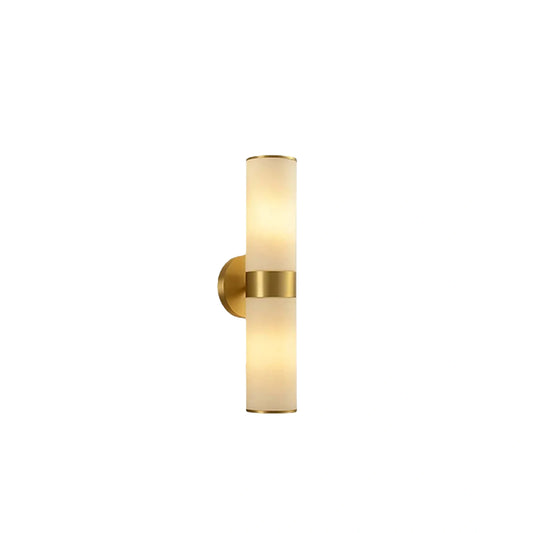 Excelis Royal Brass Wall Lamp - Metal Glass Cylinder for Living Room