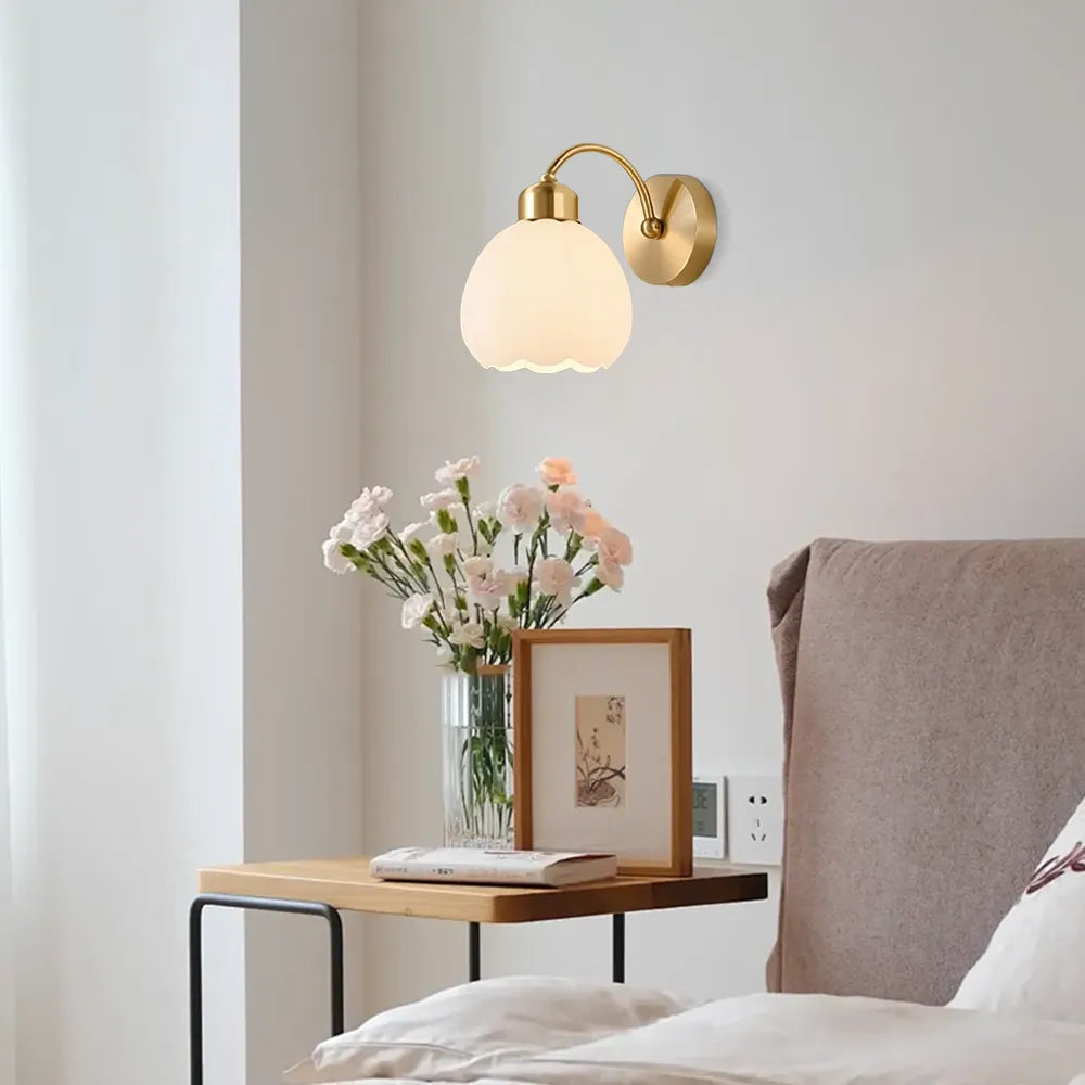 Modern  Gold Floral Wall Lamp 