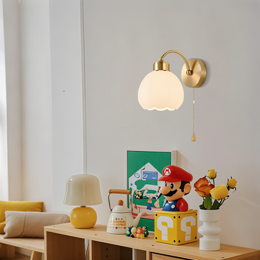 Modern Floral Wall Lamp with Switch for Living Room