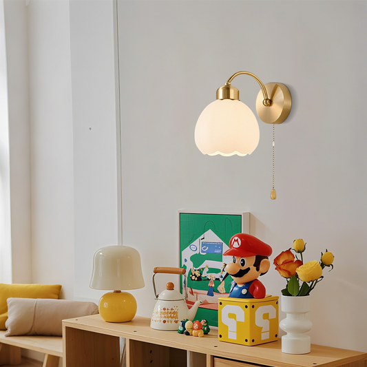 Modern Floral Wall Lamp with Switch for Living Room