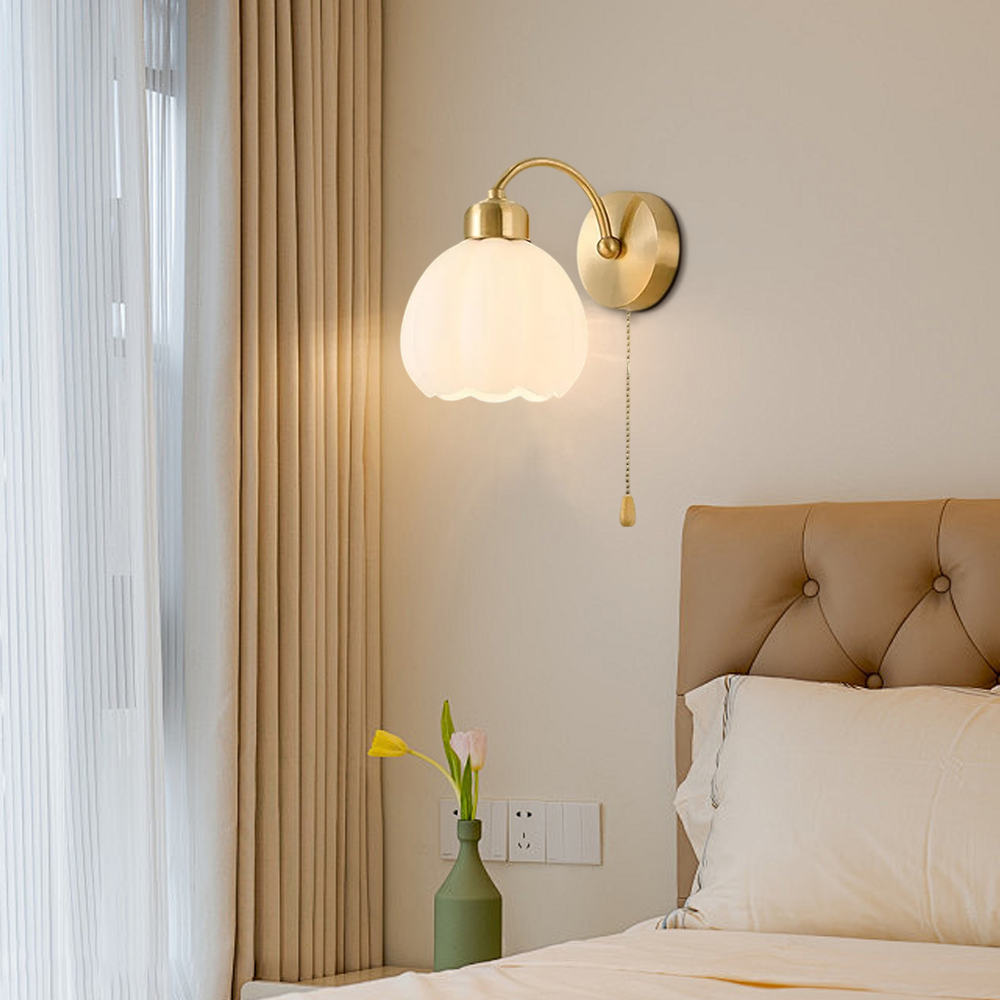Modern Wall Lamp Floral Bedroom 