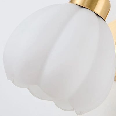 Modern Wall Lamp Floral with Glass Lampshade