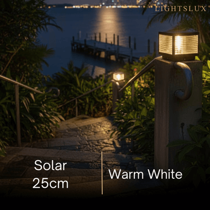 Irondale Modern Black Solar Pillar Light – Outdoor Lighting for Doorway/Path