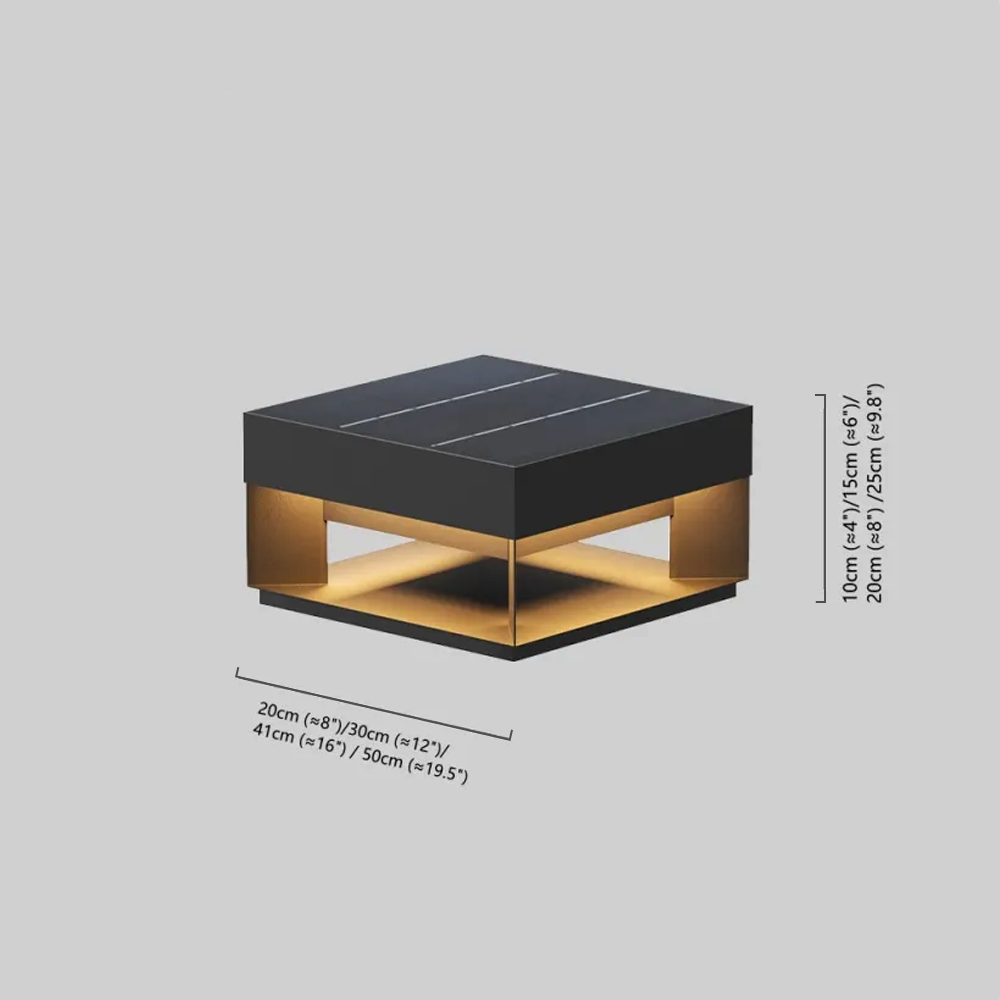 Modern Rectangular Outdoor Pillar Light Dimension