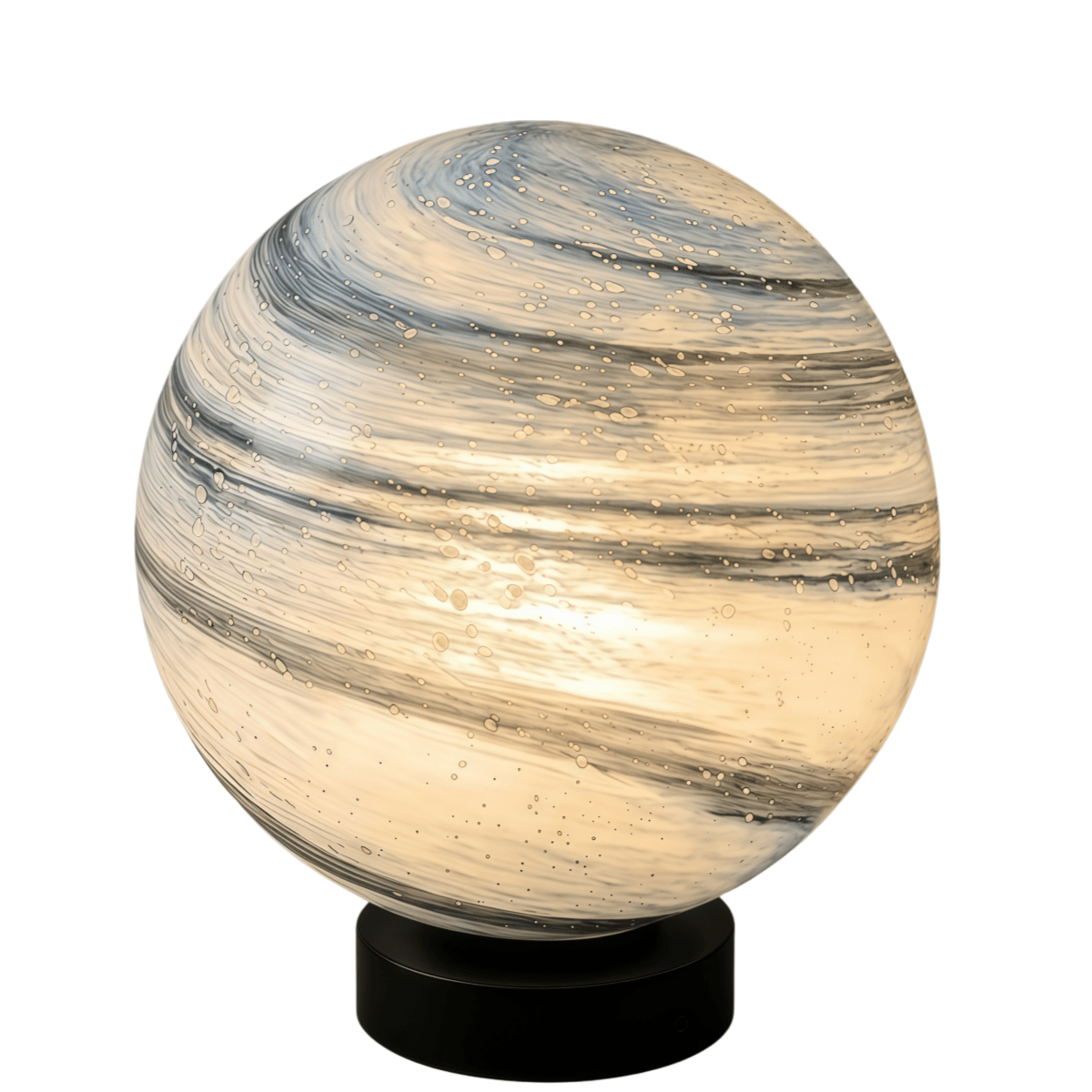 Lunara Art Deco Globe Outdoor Post Light – Moon-Shaped Metal/Glass Solar Pillar Lamp