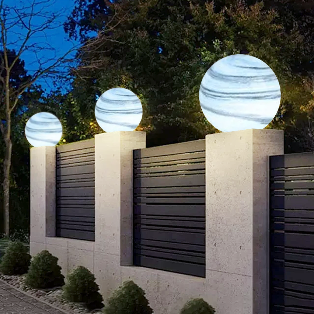 Art Deco Square Globe Outdoor Post Light 