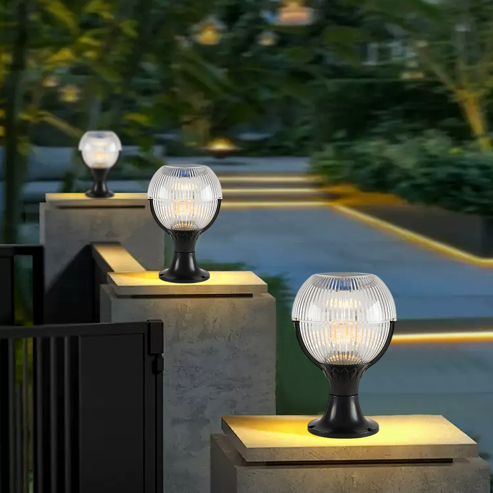 Modern Outdoor Lamp - Black Acrylic Bowled 