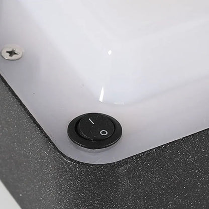 Arcato Modern Rectangular Solar Bollard Light – Black Hollow Metal Outdoor Lamp