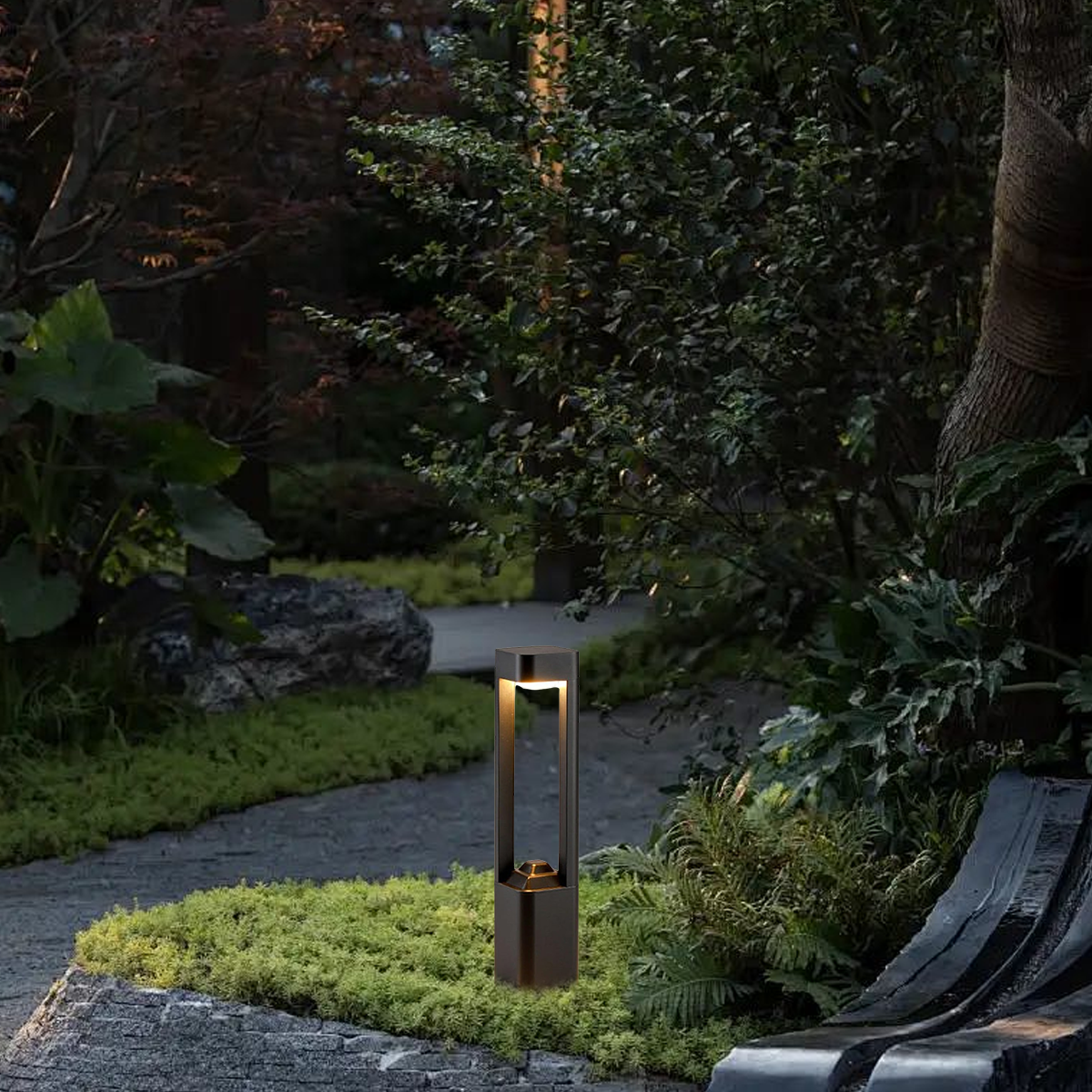 Modern Rectangular Bollard Light 