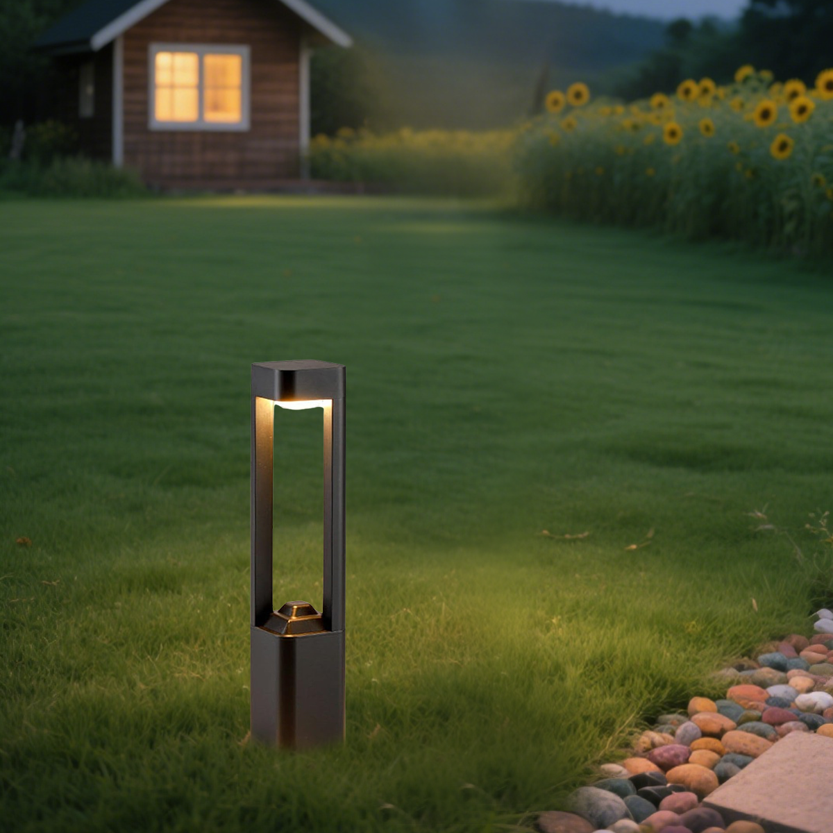 Modern Rectangular Bollard Light 
