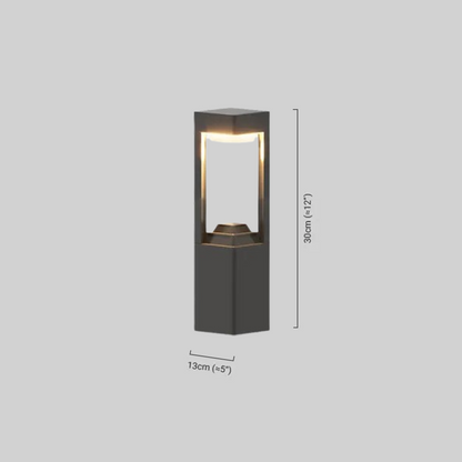 Modern Rectangular Bollard Light  Dimensions
