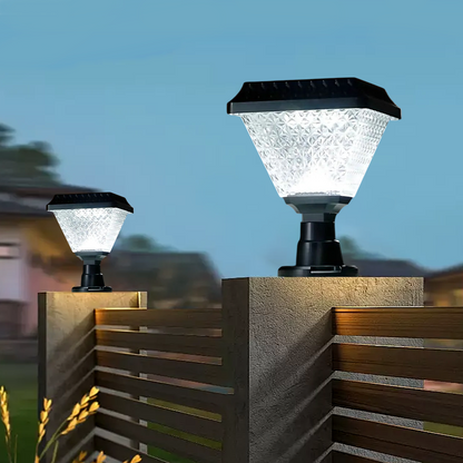Art Deco Outdoor Solar Pillar Lights 