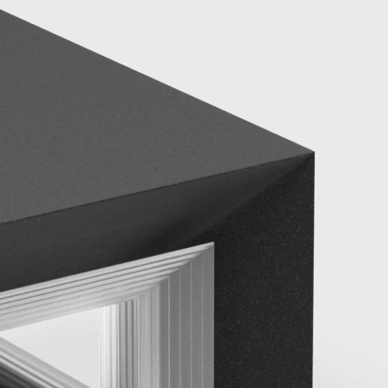 Modern LED Outdoor Pillar Lights - Black Metal Cube Design