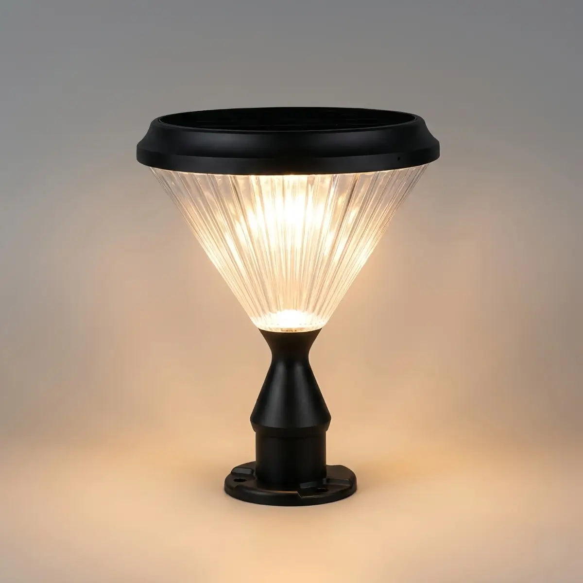 BT971 Arcato Modern Diamond Outdoor Pillar Light – Black Metal/Acrylic for Patio