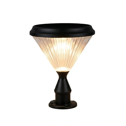 BT971 Arcato Modern Diamond Outdoor Pillar Light – Black Metal/Acrylic for Patio