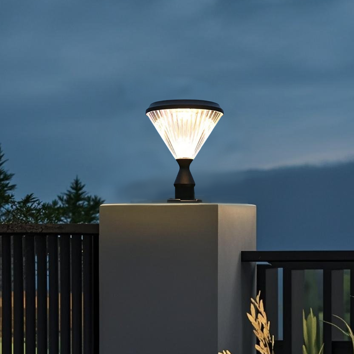 Modern Diamond Outdoor Pillar Light 