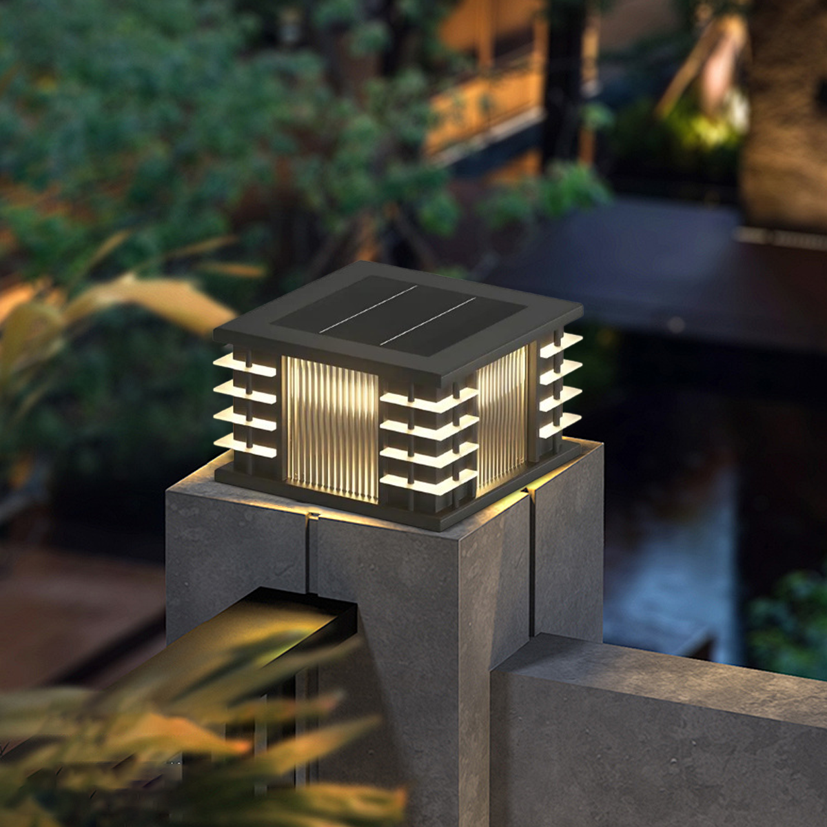 Modern Solar Outdoor Pillar Lights 