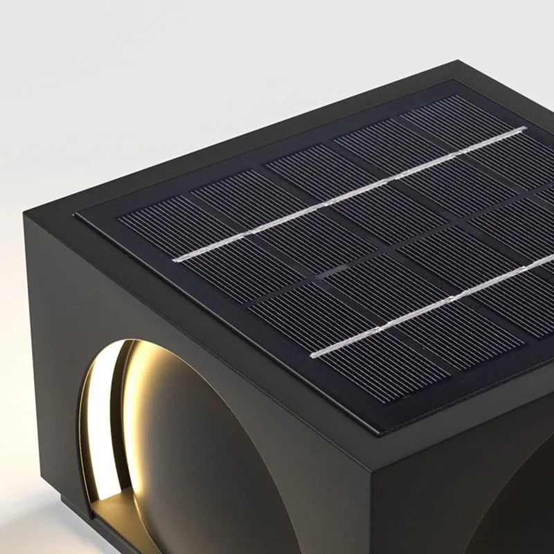 Modern Metal Outdoor Solar Pillar Lights