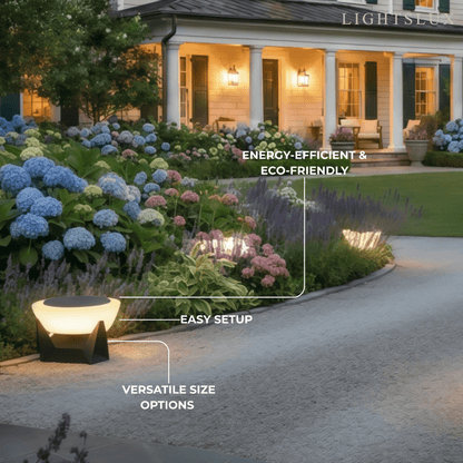 Stellar Modern Drum-Shaped Outdoor Lamp – Black Metal & Acrylic Light for Garden