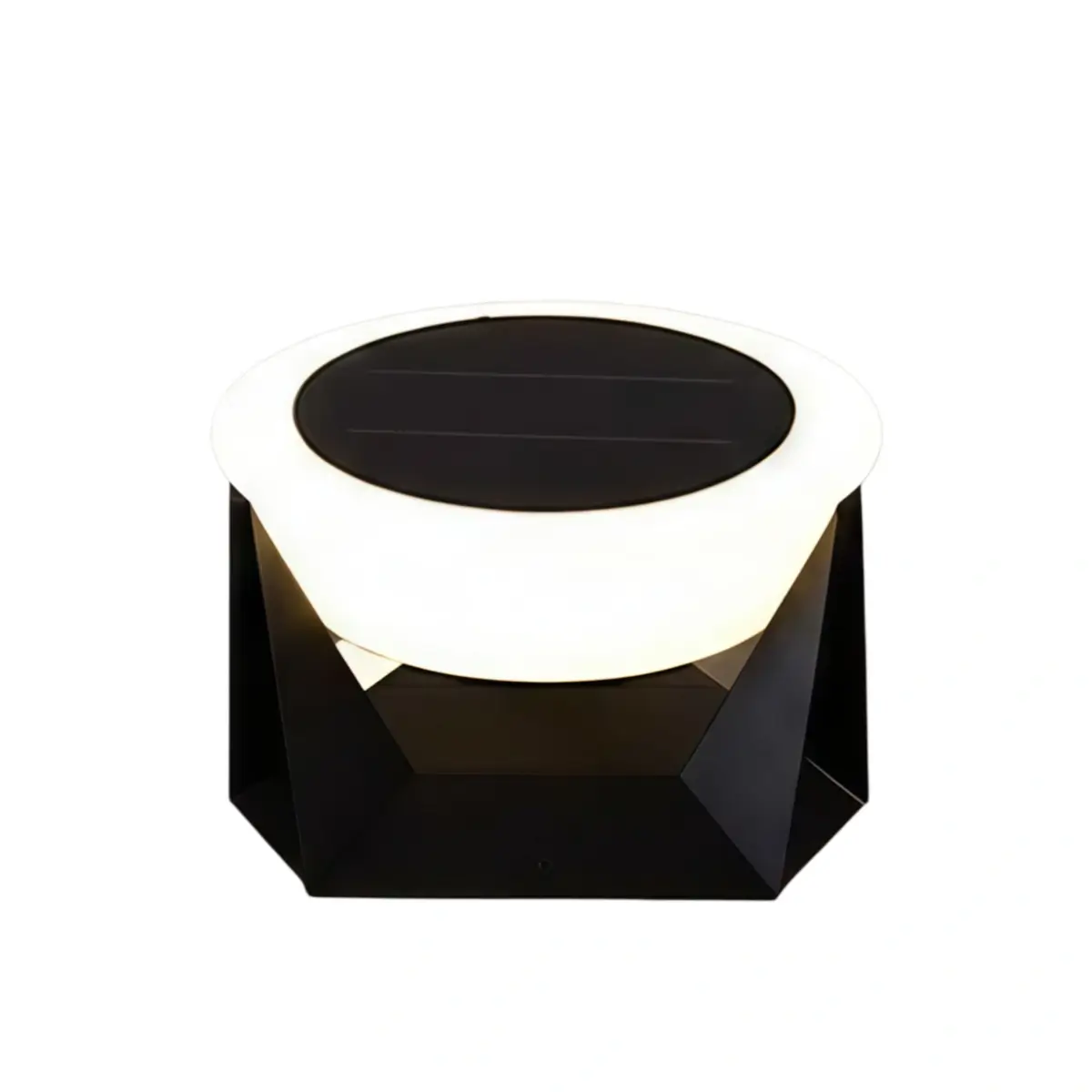 Stellar Modern Drum-Shaped Outdoor Lamp – Black Metal & Acrylic Light for Garden