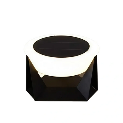 Stellar Modern Drum-Shaped Outdoor Lamp – Black Metal & Acrylic Light for Garden