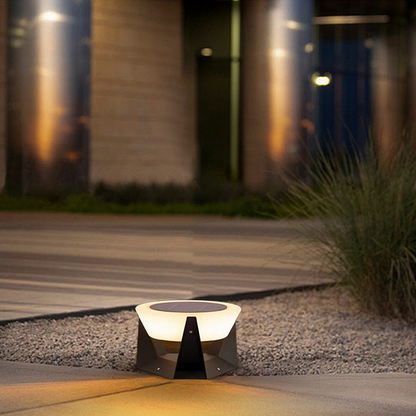 Modern Drum-Shaped Outdoor Lamp