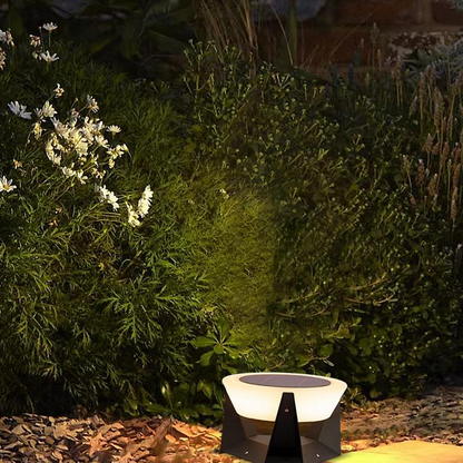 Modern Drum-Shaped Outdoor Lamp