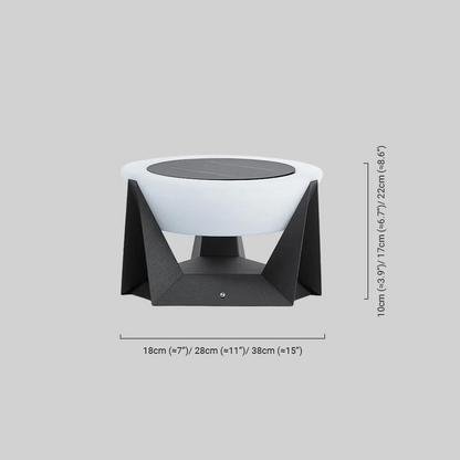 Stellar Modern Drum-Shaped Outdoor Lamp – Black Metal & Acrylic Light for Garden
