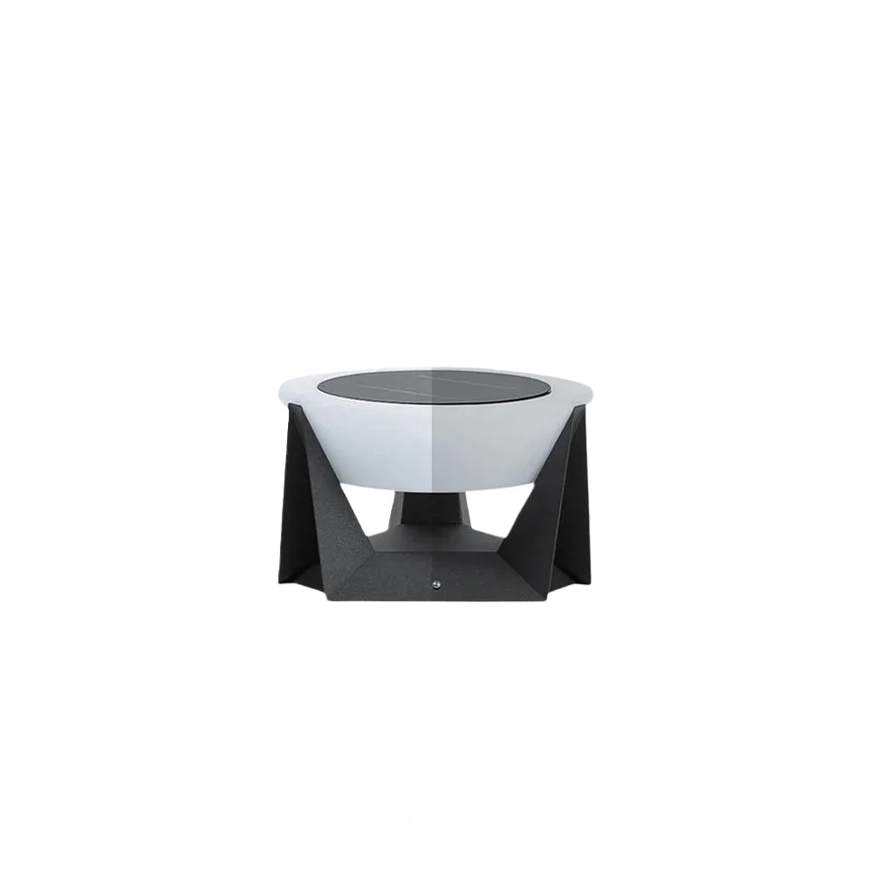 Stellar Modern Drum-Shaped Outdoor Lamp – Black Metal & Acrylic Light for Garden