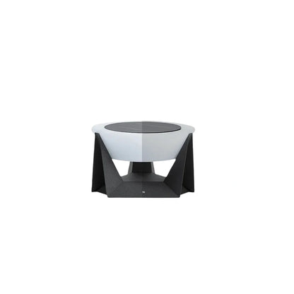 Stellar Modern Drum-Shaped Outdoor Lamp – Black Metal & Acrylic Light for Garden
