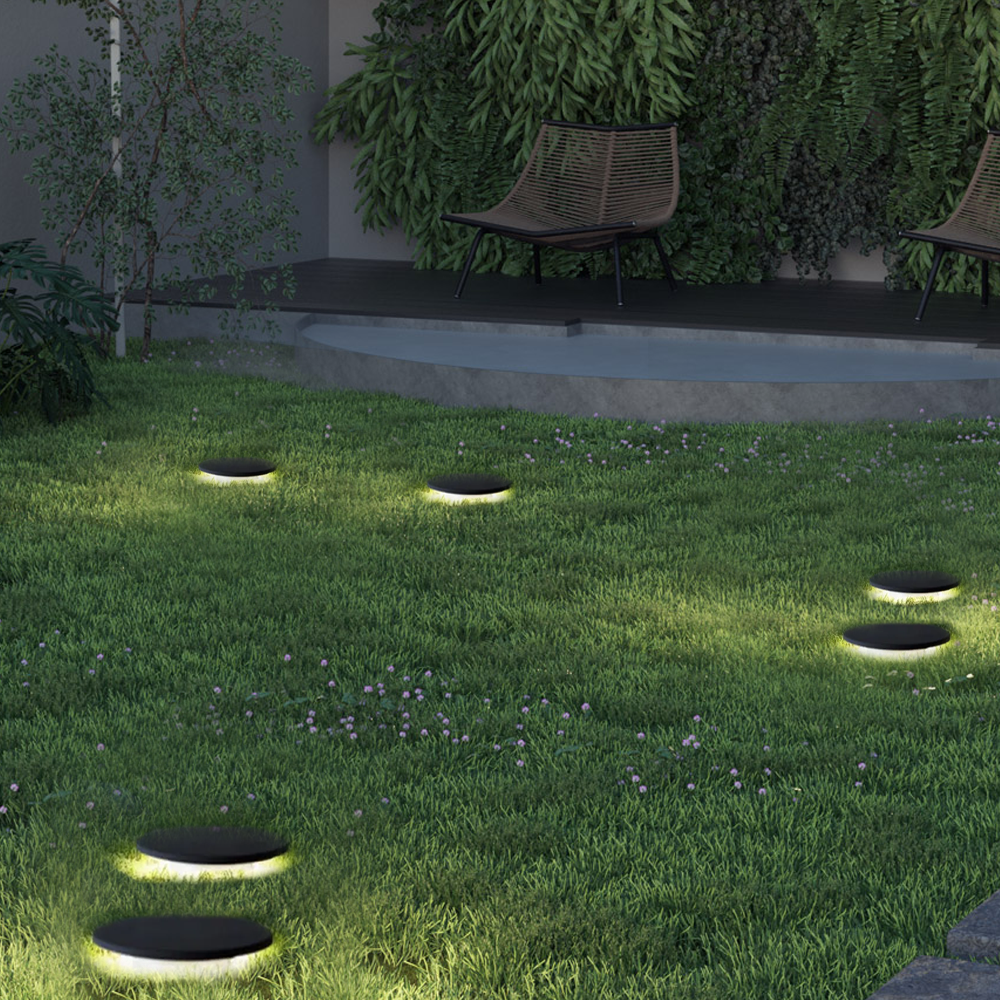 Round Solar Outdoor Ground Light