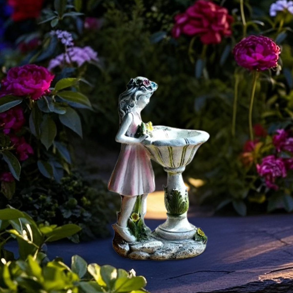 Art Deco Fairy Girl Outdoor Floor Lamp