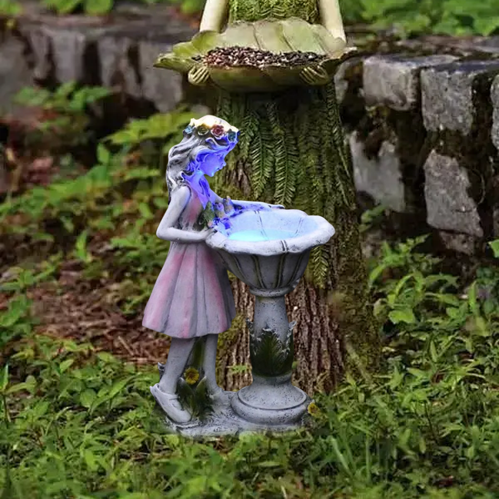 Art Deco Fairy Girl Outdoor Floor Lamp