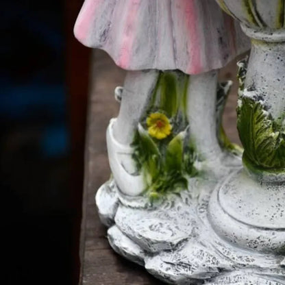 Art Deco Fairy Girl Outdoor Floor Lamp