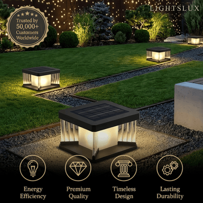 Arcato Modern Outdoor Solar Pillar/Pathway Lights