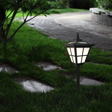 Retro Outdoor Floor Lamp - Black Metal & Acrylic Irregular Design for Patio