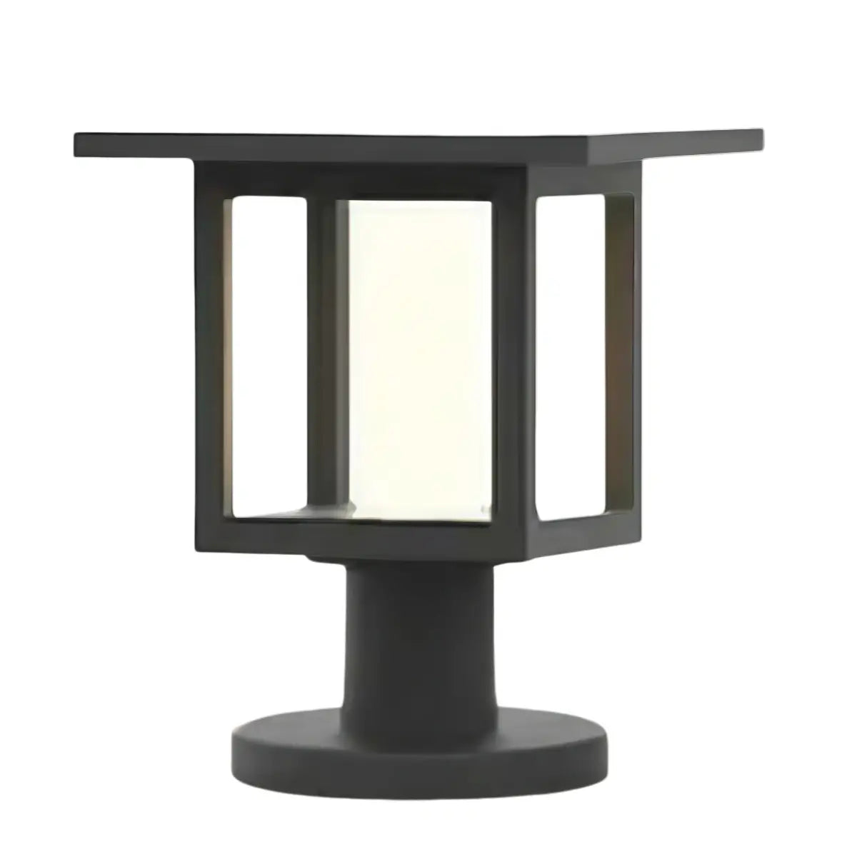 Modern Solar Pathway Lights  - Black Metal Lantern Design