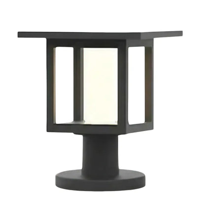 Modern Solar Pathway Lights  - Black Metal Lantern Design