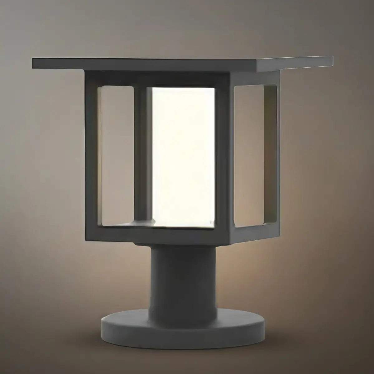 Modern Solar Pathway Lights  - Black Metal Lantern Design
